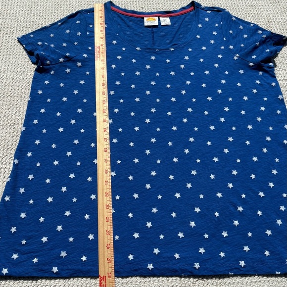 C&C California 100% Pima Cotton 1X Scoop Neck Lightweight Breathable Boxy Blue - Picture 7 of 10